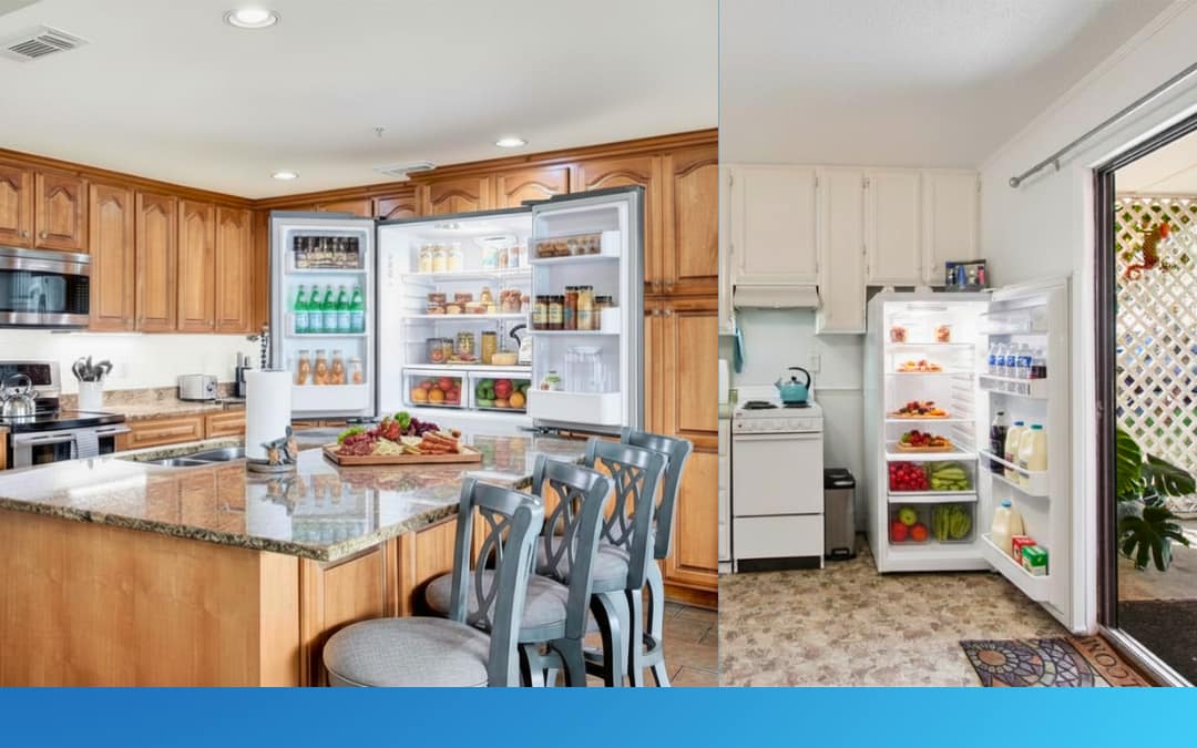 A perfectly organized and fully stocked refrigerator provided by Coastline Concierge's pre-arrival grocery service Tybee Island for a luxury vacation rental.